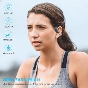 Seflorgo Open Ear Headphones Over Ear Buds, IP67 Waterproof True Wiress Earbuds with Dual DSP Noise Cancelling Mic for Work Sports, Advanced Bluetoot