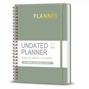 Undated Weekly Planner, Weekly To Do List Notebook with Goal, Organizer & Habit Tracker, A5 Daily Planner with Spiral Binding, Ideal for Office Schoo