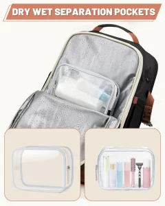 ZOMFELT Travel Backpack for Women, Carry on Backpack with Shoes Compartment, Flight Approved Personal Item Bag with 17.3inch Laptop Pocket, Large Cas