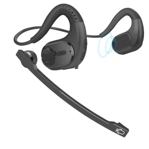 iDIGMALL Bluetooth Headset with Detachable Microphone, Multi-Point Wireless Headset w/DSP Noise Canceling Mic for Phone PC Laptop, Comfort & Light Op