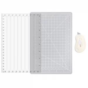 BAOFALI 3Pcs/Set Quick Trimmer for Foil and Paper with Blade Craft Foil Paper Cutters; Easy Sentiment Strips Trimming Tools with Inches and Metric Me