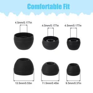 Classicseali 18Pairs Ear Buds Replacement Tip,Ear Bud Tips, 3 Sizes of Silicone Earbud Covers, Soft and Flexible, Suitable for Most Headphone Brands,