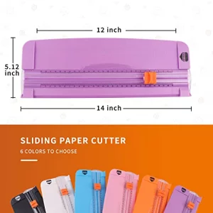 ZEQUAN Small Purple A4 Paper Trimmer, Portable Paper Cutter for Label, Origami, Card, Photo, Coupon, Scrapbook, Cardstock, Laminated Paper, and Craft