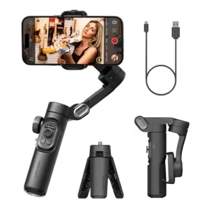 AOCHUAN Phone Gimbal Stabilizer 3-Axis Smartphone Foldable Handheld Gimbal for iPhone with Focus Wheel TikTok YouTube Vlog Stabilizer for iPhone16 15