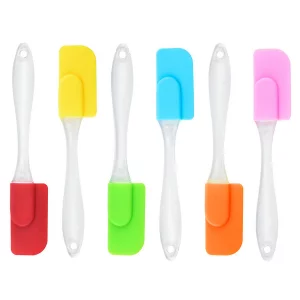 ZukoCert 6 Piece Mini Silicone Spatula Set, Small Heat-Resistant Rubber Spatulas for Baking, Cooking, Mixing, Non-Stick Kitchen Tools for Cooking & B