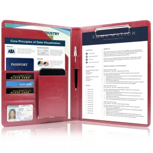 Darolin Business/Resume Padfolio Portfolio Folder with Letter/A4 Size Clipboard, Interview/Conference/Legal Document Organizer, Premium Portfolio Pro