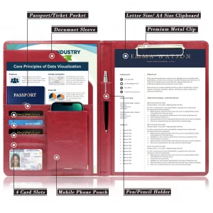 Darolin Business/Resume Padfolio Portfolio Folder with Letter/A4 Size Clipboard, Interview/Conference/Legal Document Organizer, Premium Portfolio Pro