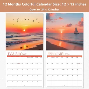 2026 Wall Calendar, 12 Months Calendar 2026 (January-December), 12