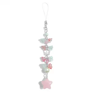 AGEN KGEN Phone Charm Y2K Aesthetic Cute Cell Phone Charms for Women Gir Phone Charm Bag (1 PCS Flowers Star)