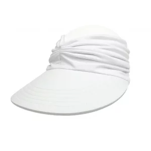 Sun Hat Women Sun Beach Visor Cap UV Protection with Wide Brim for Sports Beach Golf Hiking (White)