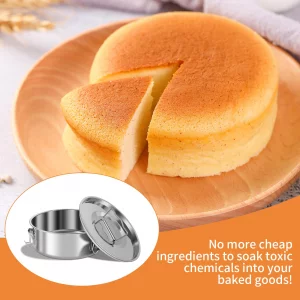 Flan Mold 304 Stainless Steel Flan Pan Mold with Lid and Handle 1.5QT Capacity Flanera Flan Mould Portable Round Cake Baking Flan Mold for Chocolate 