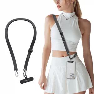 SWITCHEASY 20mm Adjustable Crossbody Phone Strap Compatible with Most Phones, Anti-Theft & Ant-Drop, Hands Free for Phone Lanyard Crossbody with Stra