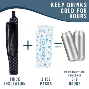 Golf Cooler Bag Plus Ice Pack Soft Sided Insulated Cooler Bag- Holds 6 Pack of Cans or 2 Wine Bottles - Grey Camo Golf Beer Sleeve Black Fits Discree