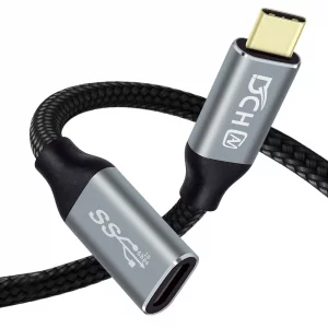 DCHAV 1.5ft 100W USB C to USB C Cable Male to Female 4K Video Output 10Gbps Data Transfer 3.1 Gen 2 PD 20V 5A Fast Charging Type C to Type C Monitor 
