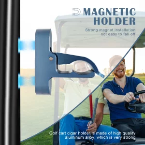 IEUHDKWL Magnetic Golf Cigar Holder Clip for Golf Cart Aluminum Alloy Stand Clip Hold 30-60 Rings Durable Cart Magnetic Clip Ideal for Golf Enthusias