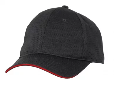 Chef Works Unisex Cool Vent Baseball Cap, Black/Red, One Size