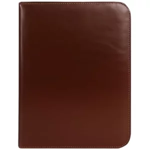 OLDE YORK Leather Padfolio  Leather Portfolio for Men, Padfolio for Men  100% Authentic Top-Grain Leather (Dark Brown)