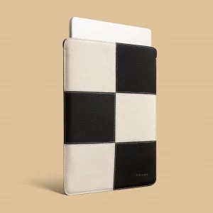 Comfyable Laptop Sleeve 13 Inch Precisely Compatible with MacBook Air M4 M3 2025 & MacBook Pro M2 M1 2022, Genuine Leather Protective Case Cover, Bla