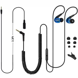 Joymiso 16Ft Extra Long Cord Earbuds Headphones for TV PC Laptop with Mic, Volume Control, Spring Coil Wire & Extension Cable, 3.5mm Wired Over Ear i