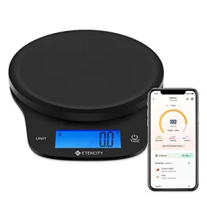 Etekcity Nutrition Smart Food Kitchen Scale, Digital Ounces and Grams for Cooking, Baking, Meal Prep, Dieting, and Weight Loss, 11 Pounds-Bluetooth, 