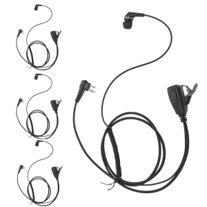 PZYPYM Pack of 4 2 Pin Walkie Talkie Earbuds Wired Ear Bud in-Ear Earpiece Headset for Motorola 2-pronged Radios cp200 cp185 cp100 cp040 dlr1060 cls1