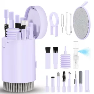 Laptop Phone Screen Cleaner Kit, Computer Keyboard Brush Cleaning Spray for iPhone AirPods Macbook iPad, 20-in-1 Electronic Device Clean Tool For Cam