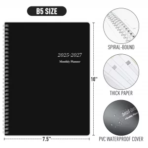 Monthly Planner 2025-2027, Monthly Calender Jul 2025 - Jun 2027, 24 Months Planner with Habit Tracker, 7.5