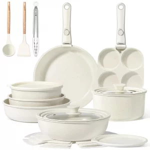 GiPP Ceramic Pots and Pans Set Non Stick, Nonstick Detachable Handle Cookware Sets, Healthy Non Toxic PFAS PFOA & PTFE Free, Dishwasher ?Oven Safe, I