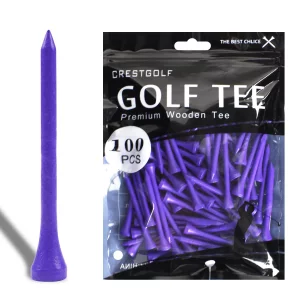 Crestgolf Golf Tee 2-3/4 inch Deluxe Durable Tee Pack of 100 (Purple)