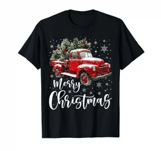 Merry Christmas Red Truck Family Matching Christmas Pajama T-Shirt