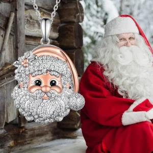 Cehuzeli Christmas Necklaces for Women S925 Sterling Siver Christmas Gifts for Women Christmas Jewerly Gift for Women