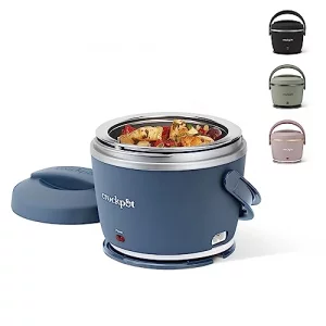 Crock-Pot 20-Ounce Electric Lunch Box, Portable Food Warmer, Faded Blue, Perfect for Travel, Car, On-the-Go, Keeps Food Warm, Spill-Free, Dishwasher-