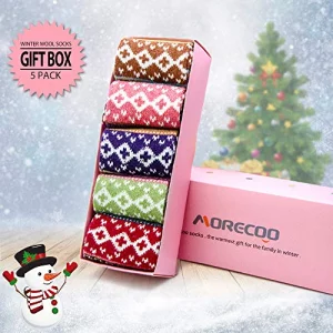 MORECOO Gifts for Women - Stocking Stuffers Socks for Women - Christmas Gifts Thick Wool Soft Warm Cozy Crew Womens Socks