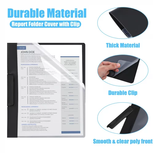 24 Pack Clear Report Covers with Clip 9 x 11.4 Inch Presentation ...
