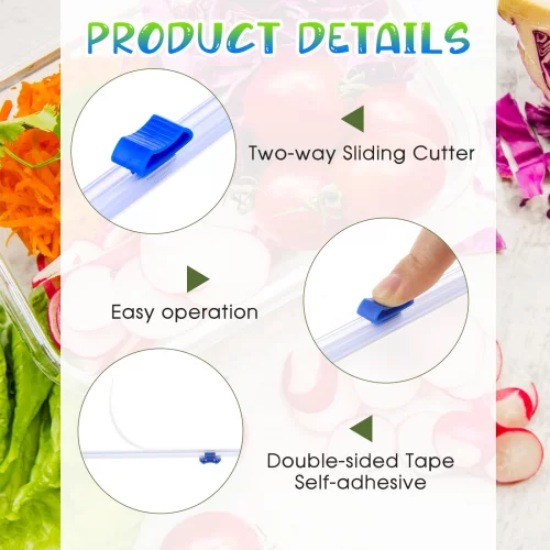 Plastic Wrap Slide Cutter, 4 Pcs Wrapping Paper Cutter Slider Wrap ...