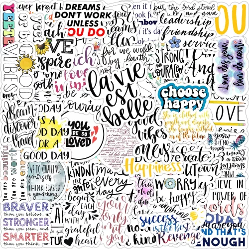 100 Pcs Motivational Sticker, Inspirational Words Stickers for Students ...