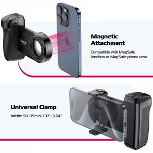ULANZI Selfie Phone Tripod Mount MA35, 2-in-1 Magnetic & Phone Clip Camera Grip Handle Holder with Detachable Remote Shutter with Cold Shoe Adapter f