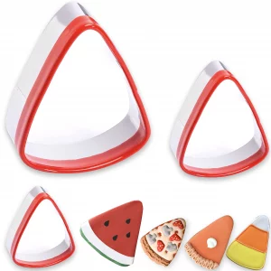 COOKIEQUE 3-Piece Candy Corn Cookie Cutter, Fall Thanksgiving Pumpkin Pie Cookie Cutters, Holiday Cookie Cutters, Unique Design with Protective Red T