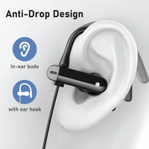 5.9 ft Long Cord 3.5mm Headphones Sport Wired Earbuds with Mic Noise Isolating Earphone HiFi Stereo Over Ear Buds Wired Plug in with Ear Hook for Sam