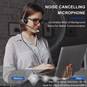 Callez Wired Computer Headset, 3.5mm/USB-C Headset with Mic Noise Cancelling, Cell Phone Headphone for PC Laptop Mac iPhone Samsung Zoom Teams Call C