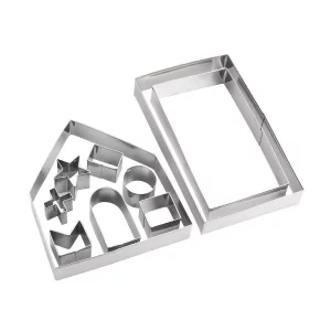 Gingerbread House Cookie Cutter Set - 3D House Cookie Cutters, Gingerbread House Kit for Holiday, Winter, Christmas & Gingerbread House Kit for Kids,