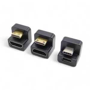 KADO Portable Monitor 180 Degree Adapter Set - Mini HDMI to HDMI 4K 60Hz U Shaped USB-C to USB-C USB 3.1 Gen 2 10Gbps 60W PD Charging Extender Conver