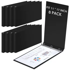 Humyoun 8 Pcs 11 x 17 Inch 3 Ring Binders 1 Inch Rings Heavy Duty View D Ring Binders Economy Holds 11