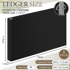 Humyoun 8 Pcs 11 x 17 Inch 3 Ring Binders 1 Inch Rings Heavy Duty View D Ring Binders Economy Holds 11