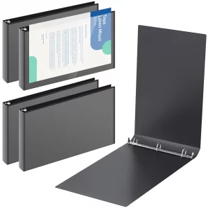 Humyoun 4 Pcs 11 x 17 Inch View Binders 1 Inch 3 Rings Slant Heavy Duty View D Ring Binders Economy Holds 11