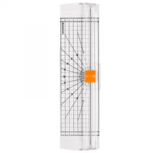 lycss 14-inch Paper Trimmer Cutter with Slide Blade | Stack Paper Slicer for Precision Cutting, Includes 5 Replacement Blades & Ruler Guide for Craft