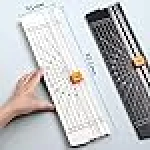 lycss 14-inch Paper Trimmer Cutter with Slide Blade | Stack Paper Slicer for Precision Cutting, Includes 5 Replacement Blades & Ruler Guide for Craft