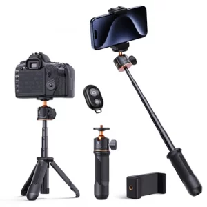 K&F CONCEPT Selfie Stick Tripod, Handheld Tripod Small Camera Tripod Max Load Capacity 4.4lbs/2kg, 1/4