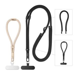 GMETINK 3-in-1 Cell Phone Lanyard 1 Pack + Wrist Strap 1 Pack - Convertible Crossbody Strap with Locking Knob Friendly Quick Release, Adjustable Neck