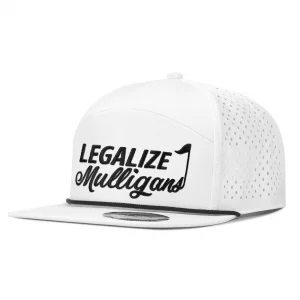 Clatnew Funny Golf Hats Funny Golf Gifts for Men,Golf Rope Hat for Men,Flat Bill Snapback Hat - White